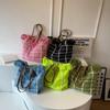 Bolso informal de estilo occidental para mujer, nuevo bolso de mano de estilo coreano de color liso, elegante, de un solo hombro, sencillo y portátil, a cuadros, 2023