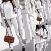 Roupas Femininas Transfronteiriças Primavera e Outono Exportação Europeia e Americana Casual Conjunto Esportivo de Duas Peças Moletom e Calça de Moletom Traje Logotipo Estilo Europeu e Americano