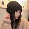 Gorro de punto de mezcla de lana, grande, para todo tipo de climas, de doble capa, cálido y grueso, para dos usos, informal, para todo tipo de climas.