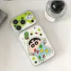 Adequado para Apple, torna-se instantaneamente 17promax, Shin-chan de desenho animado, Gatinha Marie, Ruby, celular iPhone, capa Corning macia e rígida, personalizada