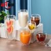 Taza de Vidrio Simple de Doble Capa con Forma de Huevo, Taza Transparente de Vidrio de Borosilicato Alto para Leche, Jugo, Bebidas, Taza de Café Resistente al Calor, Taza de Agua para Regalo