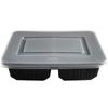 Fabricante de Cajas Desechables de Plástico Blíster PP de Dos Compartimentos para Embalaje de Alimentos con Tapas para Carne, Alimentos Frescos, Alimentos Cocinados y Cajas para Conservación en Atmósfera Modificada