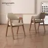 Silla de Comedor de Madera Maciza, Silla de Comedor Estilo Nórdico Crema con Respaldo Cruzado para Uso Doméstico y Comercial, Silla en Forma de A Comercial de Ocio para Cafetería