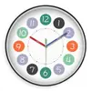 Reloj de Pared Infantil para Educación Temprana Silencioso para Sala de Estar Hogar Dormitorio Habitación Infantil Arcoíris Colgante de Pared Reloj sin Clavos