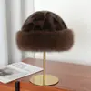 Chapéu Mongol de Pelúcia Estampado de Leopardo Feminino Inverno Quente Proteção para Orelhas Espessado Pele Sintética de Vison Chapéu Balde Chapéu Princesa Fogão