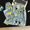 Nuevo conjunto de algodón nube para primavera y otoño, de manga larga y pantalón largo, con estampado de dibujos animados, cómodo para casa, para niños y niñas, adecuado para niños mayores y conjuntos a juego para padres e hijos