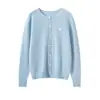 Cardigã Tricotado 100% Caxemira Pura Suéter Feminino Gola Redonda Cor Lisa Top Soltinho Jaqueta Fica Bom Usado por Fora e por Dentro