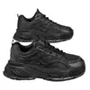 Sapatos masculinos transfronteiriços, novos modelos de primavera e outono, malha respirável, preto, guerreiro casual esportivo, absorção de choque, sola grossa, sapatos estilo pai para homens
