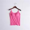 Camisola de talla grande con borde cruzado, antideslumbrante, base modal integrada, cinturón con almohadilla para el pecho, ropa interior sexy y transpirable para niña