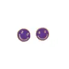 Brincos de Rosto Sorridente de Celebridade da Internet 2022 Nova Moda Banho de Ouro Cobre Pingos de Óleo Estilo Frio Elegante Pequenos Brincos Stud Brincos Femininos