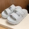Sandalias de Playa Estilo Ins para Mujer, Vacaciones de Verano en la Costa, Chanclas Planas Casuales de Doble Tira para Exteriores con Suela Gruesa que Aumenta la Altura