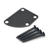 Placa de Reforço para Guitarra Placa de Reforço para Guitarra Elétrica Placa de Conexão do Braço para Baixo Elétrico Protetor de Guitarra Cromado Preto Triangular