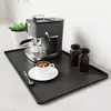 Alfombrilla de Silicona para Cafetera Estilo Retro, Alfombrilla Antideslizante con Bandeja Drenante Extraíble, Alfombrilla Secadora, Alfombrilla Protectora para Barra de Café