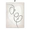 Líneas geométricas abstractas nórdicas personaje de pareja flor blanca planta Playa de heno sala de estar dormitorio decoración pintura colgante