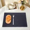Jogo Americano Personalizado de Luxo Leve com Padrão de Diamante Impermeável à Prova de Óleo Resistente a Altas Temperaturas de Couro Cores Morandi para Mesa de Jantar da Cozinha Casa