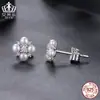 Pendientes Aifula de Plata S925 Trébol de Cuatro Hojas Perla Moissanita Nicho Pendientes Clásicos Brillantes Pendientes Joyería para Mujeres