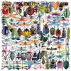 100 Adesivos Coloridos de Desenho Animado Série Inseto Libélula Decoração de Caderno DIY Copo de Água Celular Adesivos Transparentes para Crianças