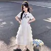 Conjunto de Falda y Camisa Polo para Niñas Moda Dibujos Animados Manga Corta Camiseta Dulce Falda de Pastel de Princesa Verano Delgado Conjunto de Dos Piezas