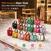 Pingente de mini bolsa cesta marca H, acessório de chaveiro de carro em couro, decoração fofa e criativa para bolsa de fone de ouvido