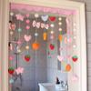 Cortina de puerta con lazo de fresa, sin perforaciones, para colgar en la puerta del dormitorio, con decoración de corazón de niña, de dibujos animados, para el hogar