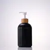 Botella de Lavado de Manos de Rayas Verticales de Alta Calidad, Vidrio Espeso, Botella Dispensadora Multifuncional para Loción y Gel de Ducha, Botella de Vidrio Resistente a la Humedad y al Calor
