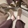 Casa de Uvas ~ Cuero Genuino Minimalista Cómodo Punta Redonda Perezoso Felpa Viejo Dinero Mocasín Zapatos de Piel Nuevos Zapatos de Otoño/Invierno