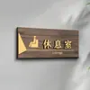 Placa de Puerta de Oficina de Madera Maciza Cartel Hecho a Medida Señal Direccional Oficina del Director General Estilo Elegante Veta de Madera Fuente Tridimensional