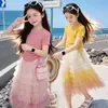 Conjunto para Menina 2026 Novo Estilo Saia Biscoito Fofa Infantil Vestido de Verão para Menina Conjunto de Duas Peças com Suéter de Seda de Gelo Tendência