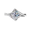 Anillo de Plata de Ley 925 Anillo de Diamante Simulado Corazón a Corazón Beso de Ángel Femenino Venta al por Mayor en Vivo Certificado Gra