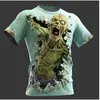 Nueva camiseta de manga corta con cuello redondo y estampado 3D de calavera para hombre, moda callejera casual, para Halloween, transfronteriza