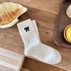Calcetines para Mujer Otoño e Invierno Calcetines de Media Caña Nuevos Calcetines Cálidos Gruesos Sin Costuras Estilo Japonés Versátiles Calcetines de Rizo con Estampado de Lazo
