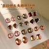 Pilha de cristal broca da arte do prego produto acabado super flash torto coração amor retangular ângulo reto mão conjunto pérola decorações de unhas atacado