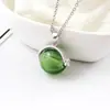 Pingente de Bola de Aromaterapia de Vidro Sem Tampa Colar de Perfume Esférico Corrente de Clavícula Simples e Fashion