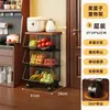 Prateleira de armazenamento para cozinha, carrinho pequeno, autoportante, multicamadas, móvel, multifuncional, para armazenar frutas e vegetais, e como prateleira de armazenamento geral