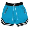 Pantalones cortos de verano de malla ligera con cremallera para deportes, baloncesto, fitness muscular, running, transpirables, de fábrica, en stock, transfronterizos