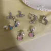 Pendientes de Gato Dulce Lindo con Goteo de Aceite y Perlas para Mujer, Uso Frontal y Trasero, Estilo Spice Girl, Temperamento, Pendientes Versátiles Pendientes