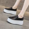 Zapatos Blancos Slip-On para Mujer, Nuevo Estilo Primavera 2026, Zapatos de Mujer con Suela Gruesa que Aumentan la Altura, Mocasines de Plataforma Versátiles Casuales, Zapatos Perezosos