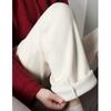 Pantalones de Invierno de Terciopelo Holgados Adelgazantes de Pierna Ancha para Estudiantes Mujeres de Cintura Alta Versátiles Casuales Rectos Largos