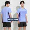 Nuevo Grupo Púrpura Compra Grupal Impresión Secado Rápido Absorbente de Sudor Fila de Aire Verano Manga Corta Ropa de Tenis Traje Faldas Deportivas para Hombre y Mujer