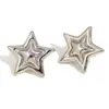 Moda europea y americana temperamento diseño nicho alta sensación pendientes acero inoxidable chapado oro 18K nuevos pendientes doble estrella de cinco puntas