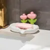 Bonito Plato para Jabón con Forma de Nube Auto Drenante Soporte sin Clavos para Jabón Bandeja para Baño Lavabo