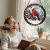 Cor Nova Transfronteiriça Redondo Vidro Pendurado Cartão Pássaro Cardeal Janela de Casa Jardim Pegador de Sol