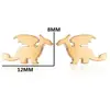 Brincos geométricos simples versáteis e únicos em aço inoxidável 304 cortado, brincos fofos de animais pequenos raposa dinossauro atacado