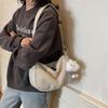 Bolso cruzado para desplazamientos transfronterizos, Bolso tipo dumpling simple, casual y versátil, Portátil, moderno, Bolso de hombro estilo deportivo para estudiantes, Bolsa de tela