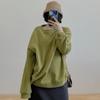 Suéter de Gola Redonda de Pelúcia Moído para Mulheres Solto 2022 Primavera e Outono Novo Estilo Coreano Suave Cera Gola Redonda Top Cor Sólida Jaqueta