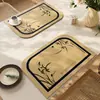 Manteles individuales de azulejos florales vintage estilo francés, tapetes aislantes del calor de cuero impermeables y resistentes al aceite, tapetes decorativos de mesa de comedor para el hogar de lujo ligero de alta gama