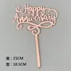 Cartão de Inserção para Bolo de Acrílico Dia dos Namorados Cartão Plug-in de Confeitaria 3 G Te amo sempre Dia da Memória