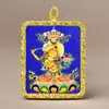 Colgante Thangka del Tíbet Zakilam Cuadrado Aleación de Acero de Titanio Oro Varios Patrones de Minerales Puede Elegir Directo de Fábrica