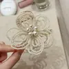 Elegante Pinza para el Cabello de Perlas Florales, Nuevo Estilo Francés, Elegante Pinza de Tiburón para Niñas, Adecuada para Cola de Caballo Semirecogida