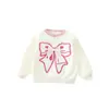 Nuevo Top Dulce de Primavera y Otoño con Lazo Tridimensional, Manga Larga, Sudadera de Estilo Femenino para Niñas, Versátil y Linda para Niños Pequeños